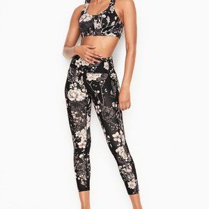 VICTORIA'S SECRET INCREDIBLE ESSENTIAL LEGGING BLACK LOIS FLORAL WHITE/PINK Sz 8